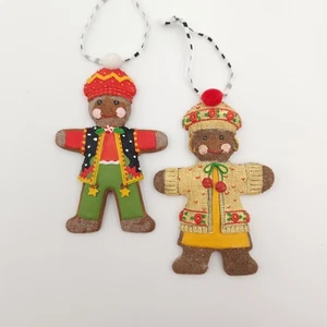 Mary Engelbreit Pair of Gingerbread Christmas Ornaments Holiday Decor Me Ink Art - Picture 1 of 16