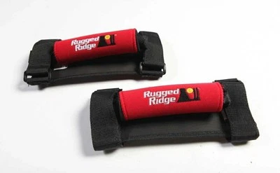 Rugged Ridge Neoprene Grab Handles Red for 55-16 Jeep® CJ Wrangler YJ TJ JK Soft - Image 1 of 4