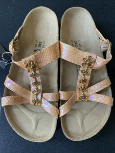 Betula By Birkenstocks Sandals Women’s Size 6 Iridescent Snakeskin Studded NWOT - Picture 1 of 6