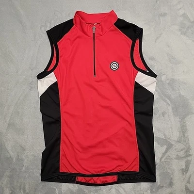 Camiseta deportiva de ciclismo Etape para hombre roja negra sin mangas 1/2 cremallera top de bicicleta hecha en República Checa Foto 1 de 4
