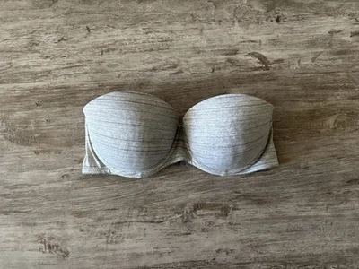 Sujetador Y2K Victoria’s Secret ROSA Wear Everywhere Gris Sin Tirantes Push Up Mujeres 34C Foto 1 de 4