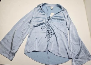 Pigiama donna blu chiaro manica lunga con cravatte davanti nuovo un nuovo giorno taglia XS - Foto 1 di 2