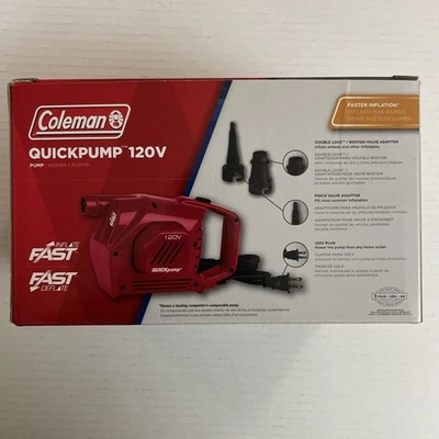 Bomba rápida eléctrica Coleman 120 V inflado rápido desinflar cualquier cama de aire PROBADA BUENA Foto 1 de 4