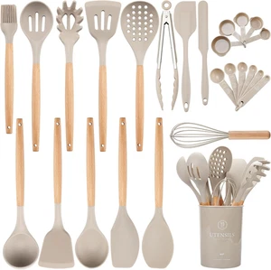 Silikon Kochutensilien Set mit Halter, BPA Frei Küchenutensilien Set für Coo - Bild 1 von 12