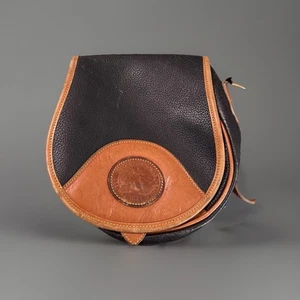 Vintage Dooney & Bourke Taupe Beige Braun Geprägtes Entenlogo Ganzleder Cro - Bild 1 von 5