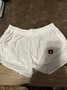 Lululemon heiße heiße Shorts Größe 12 weiß mit kastanienbrauner Verzierung - Bild 1 von 5