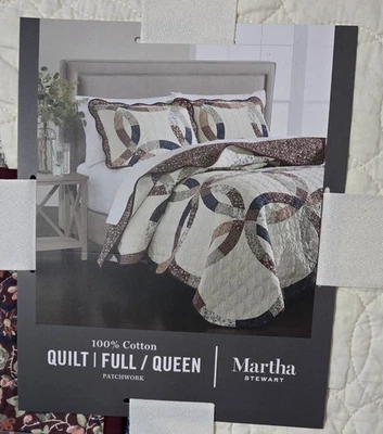 NEW Martha Stewart Collection Full/Queen Patchwork Quilt Wedding Rings $340  - Image 1 of 4