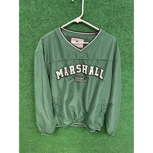 90s Marshall University West Virginia Pullover Green Windbreaker Jacket Sz Large - Picture 1 of 4