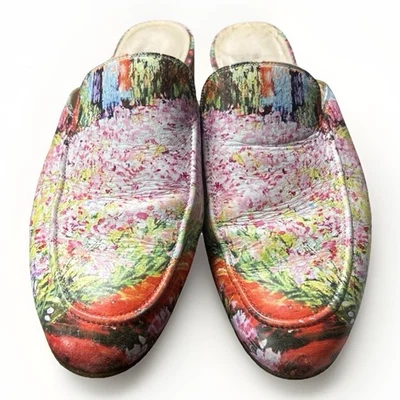 Ann Mashburn España Mulas de Cuero Sin Cordones 41 Estampado Floral Impresionista Foto 1 de 4