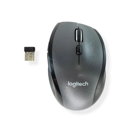 Logitech M705 Marathon Wireless Mouse USB Unifying Receiver Gray Black Laser - Image 1 of 4
