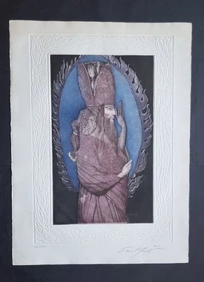 Ernst Fuchs "Die Maße des Adam Kadmon", handsignierte Originalradierung - Bild 1 von 4