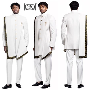 Blazer Traje Chaqueta Pantalón 2 Piezas Prendas de abrigo para Hombre Broche Bordado Broche de un solo pecho - Imagen 1 de 22