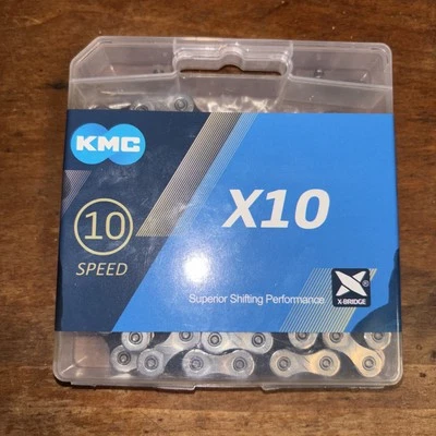 KMC X10 10 velocidades bicicleta bicicleta cadena 1/2"x11/128" plata NUEVO sellado Foto 1 de 3