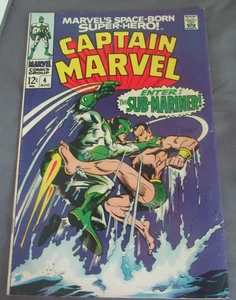 Marvel .12 cent Comics, Captain Marvel Vol 1 #4, Aug 1968,Alien & the Amphibian - Picture 1 of 10