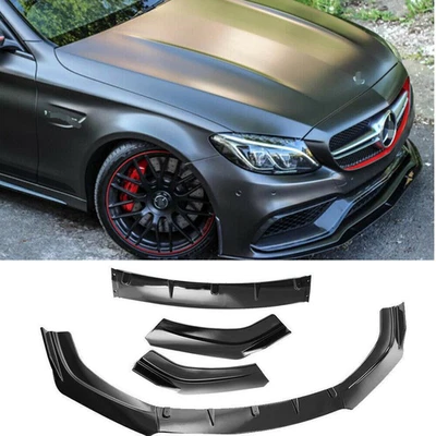 Kit de carrocería divisor alerón labial parachoques delantero negro brillante para Mercedes-Benz ## Foto 1 de 4