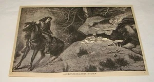 1878 magazine engraving ~ JAKE RAWLINS' BEAR STORY, Hunting - Picture 1 of 1