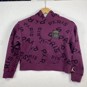 Jordan Saint Germain Paris Purple Cropped Hoodie Girls Youth Medium Rare Find - Picture 1 of 11
