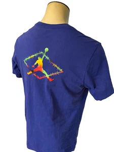 JORDAN Jump Man Men's Purple Short Sleeve Cotton Tee Shirt Size Large - Picture 1 of 5
