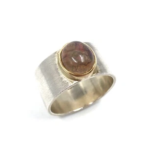 Anillo de plata 925 joyería de diseño moderno chapado en oro 2.05ct ópalo 17.8mm / 56 - Imagen 1 de 20
