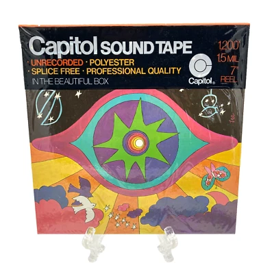 Cinta de sonido Capitol sin grabar 7" carrete a carrete 1200' 1,5 mil con caja hippie sellada Foto 1 de 4