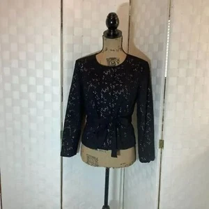 Loft belted black jacket blazer size 4 - Picture 1 of 8