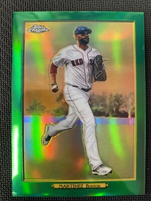 2020 Topps Series 1 JD MARTINEZ Turkey Red Chrome Green Refractor 1/10 Bookend - Image 1 of 4