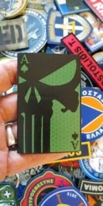 ACE OF SPADES - REFLECTIVE SOFT FLAG PATCH - Picture 1 of 6