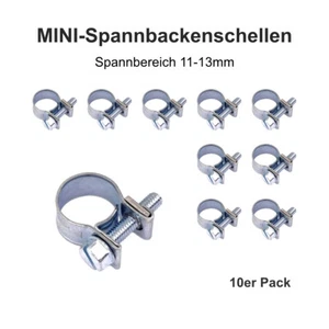 10er Pack - Schlauchklemmen 11-13 mm Spannbereich, 9mm Breite, W1 Stahl verzinkt - Bild 1 von 1