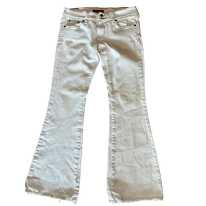Women's White Jeans Size 5 Regular Hollister Low Rise Flair Cut - Picture 1 of 12
