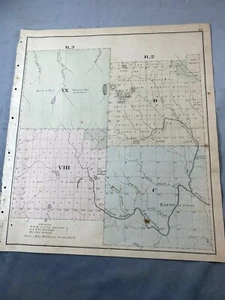 Mapa de Roe & Colby Maine 1877, río Meduxnekeag ~ listado de propietarios de tierras - Imagen 1 de 6