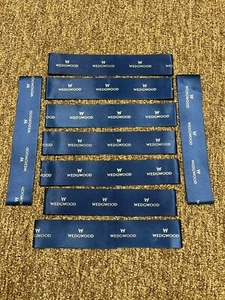 WEDGWOOD Pottery Company Blue & Silver Printed Satin Ribbon Advertising Brand - Picture 1 of 5