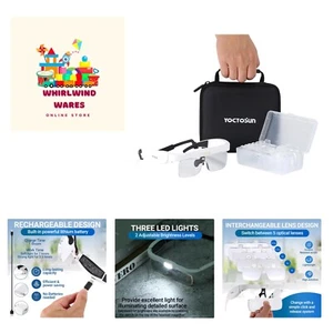 Headband Magnifier with 3 LED Lights, Storage Case, Head Strap and 5 Detachab... - Picture 1 of 10