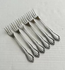 AMC Stainless Silverware Japan Creon 6 Cocktail Appetizer Forks - Picture 1 of 4