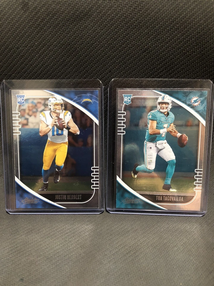 Justin Herbert and Tua Tagovailoa  - Rookie QB Lot (x2)- Absolute Football 2020 - Image 1 of 1
