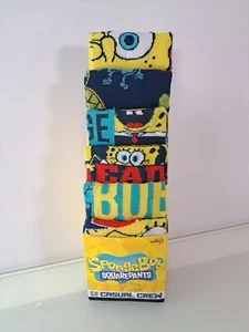 Spongebob Squarepants 6 Pair CREW SOCKS Men Size 8-12 Bioworld NEW Sponge Bob - Photo 1/3