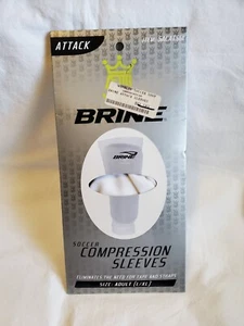 NEW BRINE WHITE SOCCER COMPRESSION SLEEVES 1 PAIR SIZE ADULT L/XL UNISEX - Picture 1 of 3