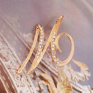 Diamond studded brooch New personalized 26 gold English alphabet brooch - Picture 1 of 46