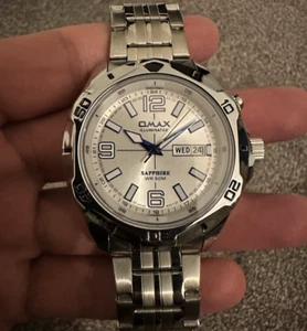 Reloj clásico plateado estilo acero inoxidable Omax para hombre - Imagen 1 de 7