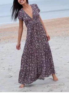 Natural Life Evangeliine Floral Maxi Dress Purple Cottagecore Boho Sz XL - Picture 1 of 7