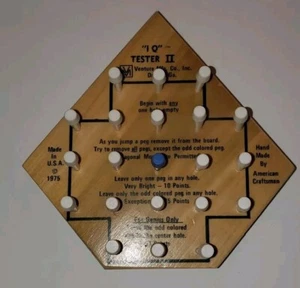 Tablero de madera de estrategia vintage Peg Game IQ Tester II 1975 Venture Mfg Company - Imagen 1 de 7