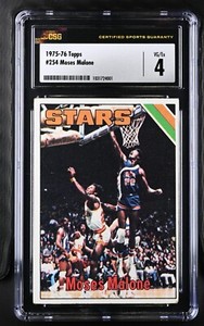 1975-76 TOPPS #254 MOSES MALONE HOF RC CSG 4