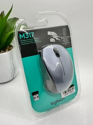 Logitech M317 Wireless Mouse, 2.4 GHz with USB Receiver,Light Steel - NEW - Image 1 of 4