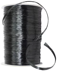 Raffia Pearl Ribbon --- 1/4 inch x 100 yards Roll --- Black Color - Picture 1 of 1