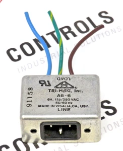 Filtro Tri-Mag Inc. A6-6 EMI/RFI, 6A, 115/250VAC, montaje en chasis - Imagen 1 de 7