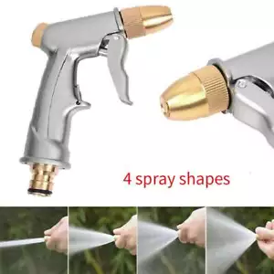 High Pressure Water Spray Gun Metal Brass Nozzle Wash Hose Pipe Car Garden Lawn - Picture 1 of 12