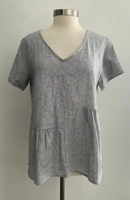 Cut Loose Short Sleeve Linen Blend Slub Knit Top  Top sz XL - Imagem 1 de 4