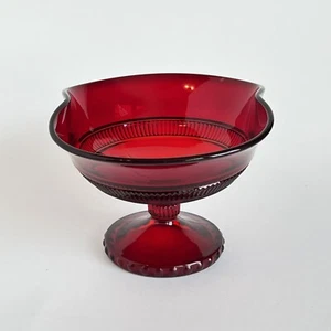 Paden City Glass Co Ruby Red Large Round Footed Centerpiece Compote MCM - Picture 1 of 10