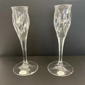 De colección Gorham 2 Candelabros Completo Plomo Cristal Estrella Flor Alemania - Imagen 1 de 12