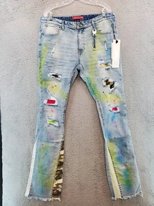 Woolf Herren Unikat Jeans Art To Wear Größe 38 x 35 Graffiti Farbspritzer - Bild 1 von 15