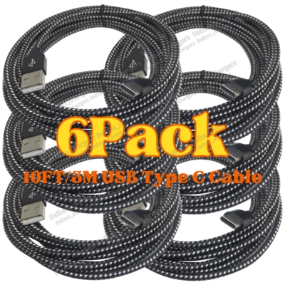 10FT USB Type-C Fast Charger Cable for Samsung Galaxy S20 S21 S22 S23 Ultra lot - Image 1 of 4